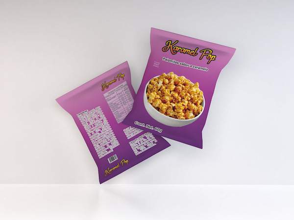 diseño mockup palomitas de caramelo